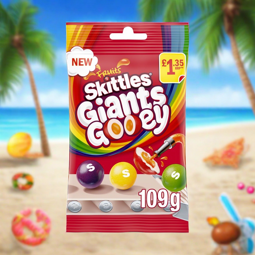 Skittles Giants Gooey Vegan Chewy Sweets Fruit Flavoured Treat Bag £1.35 PMP 109g