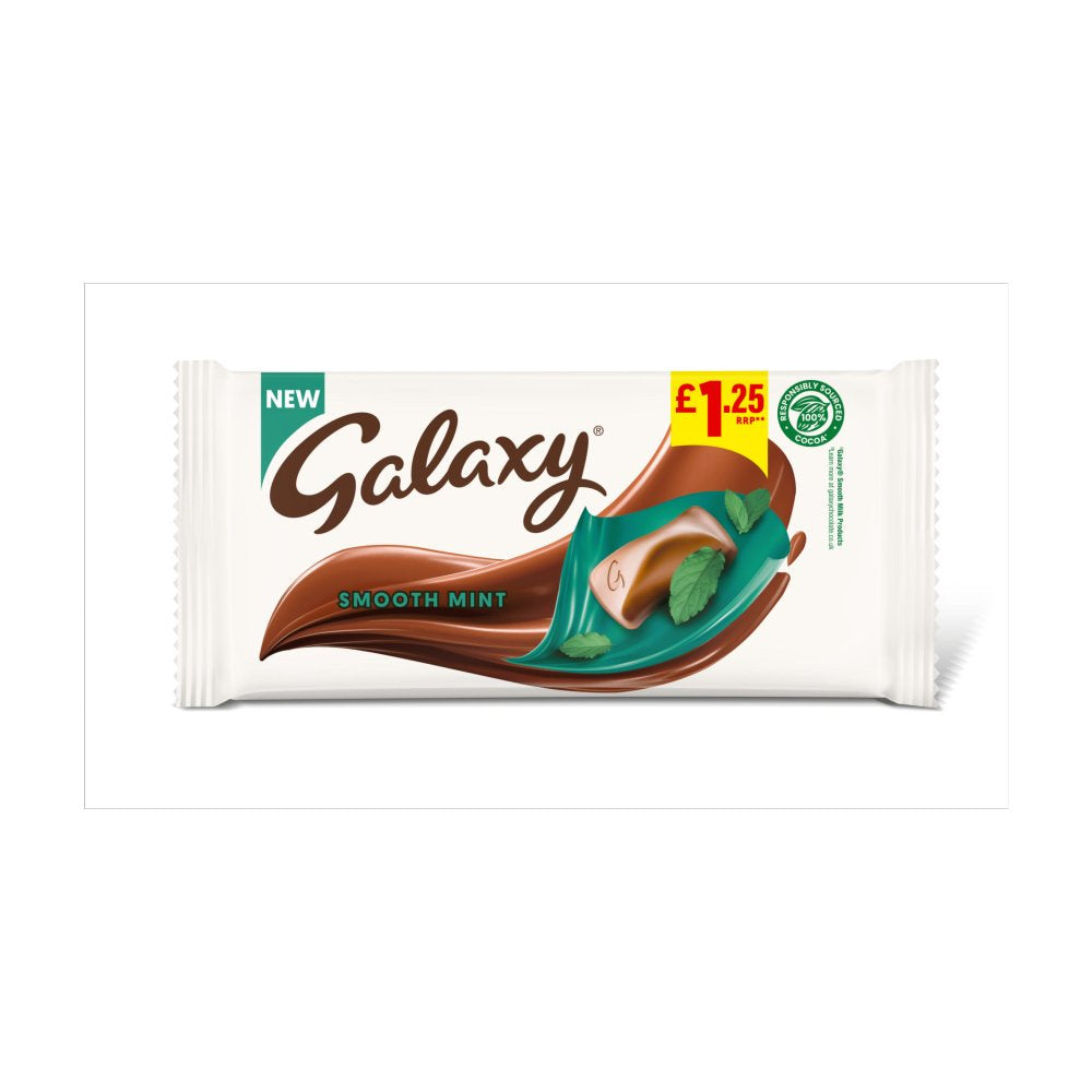 Galaxy Smooth Mint Chocolate Block Bar £1.25 PMP 110g