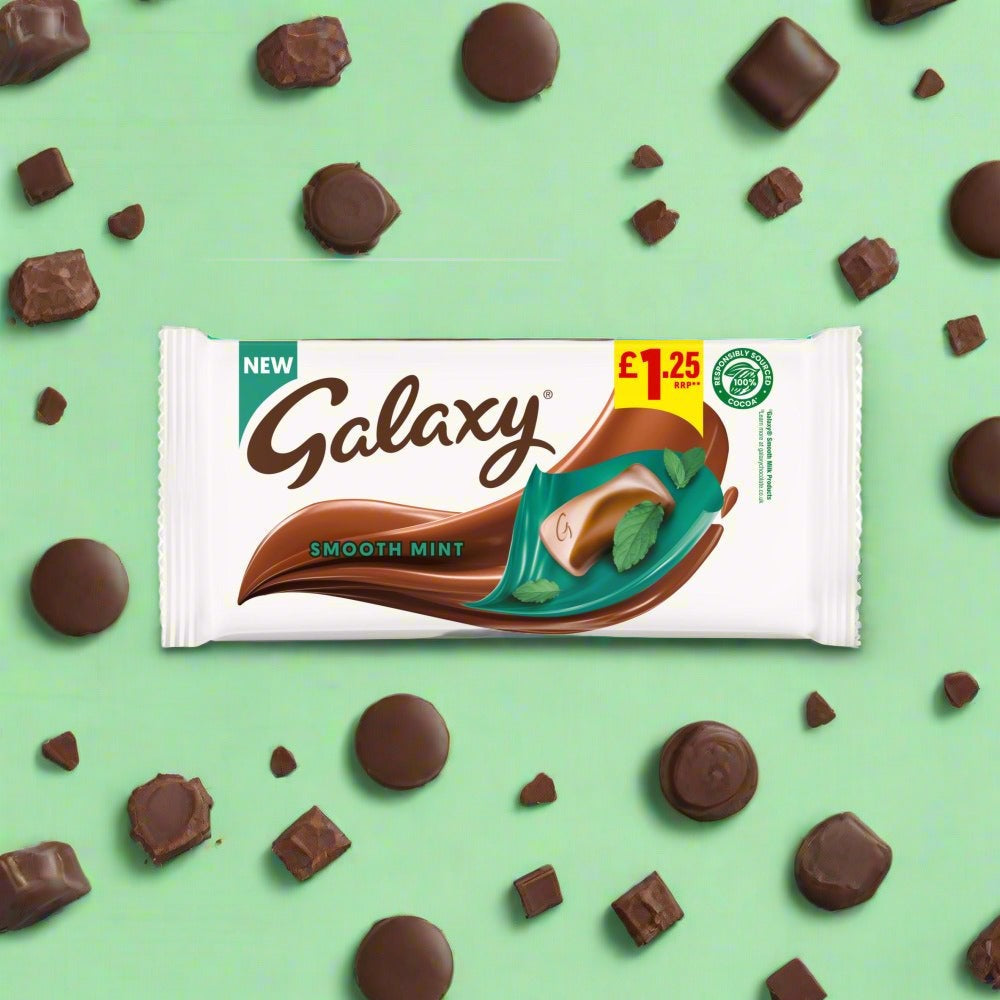 Galaxy Smooth Mint Chocolate Block Bar £1.25 PMP 110g