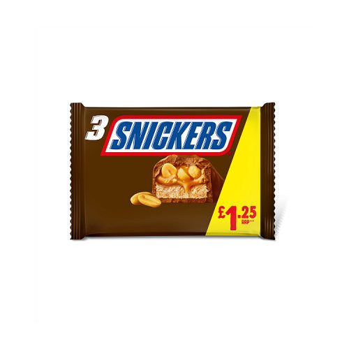 Snickers Chocolate Bars 3 Multipack 125.1g