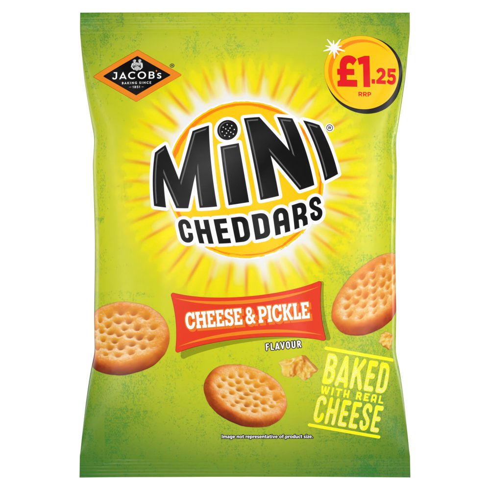 Jacob's Mini Cheddars Cheese & Pickle Snacks 90g PMP £1.25