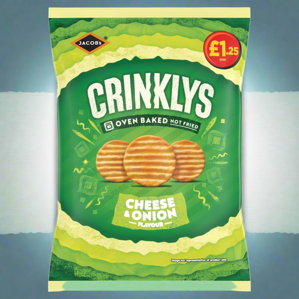 Jacob's Crinklys Cheese & Onion Snacks 90g
