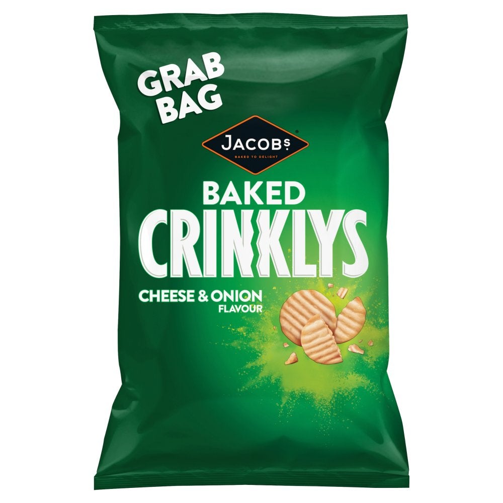 Jacobs Baked Crinklys Cheese & Onion Flavour 50g Single Packet