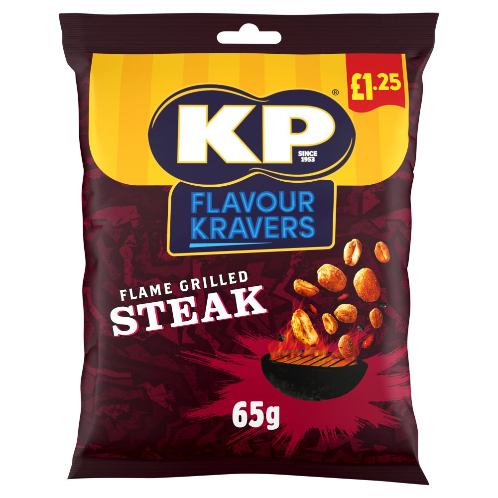 KP Flavour Kravers Flame Grilled Steak Peanuts 65g