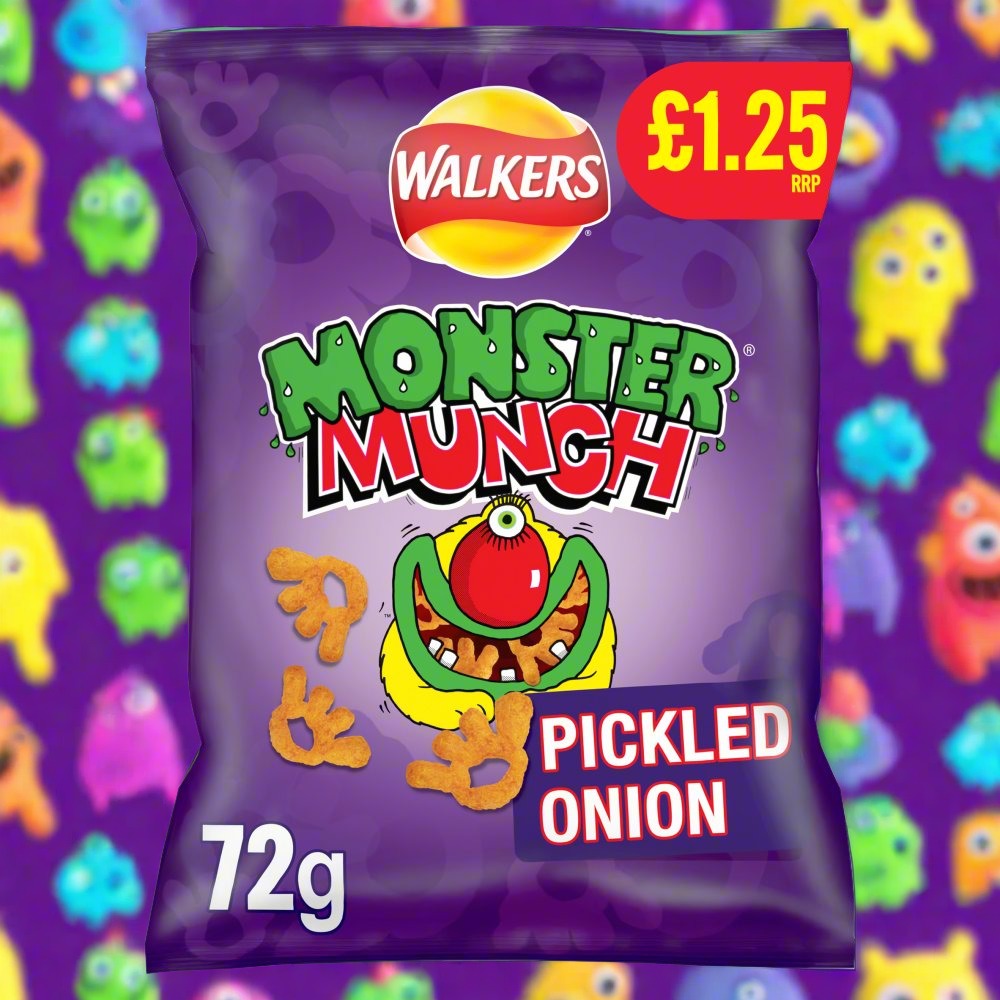 Walkers Monster Munch Pickled Onion Snacks Crisps £1.25 RRP PMP 72g