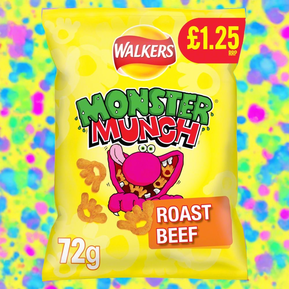 Walkers Monster Munch Roast Beef Snacks Crisps £1.25 RRP PMP 72g