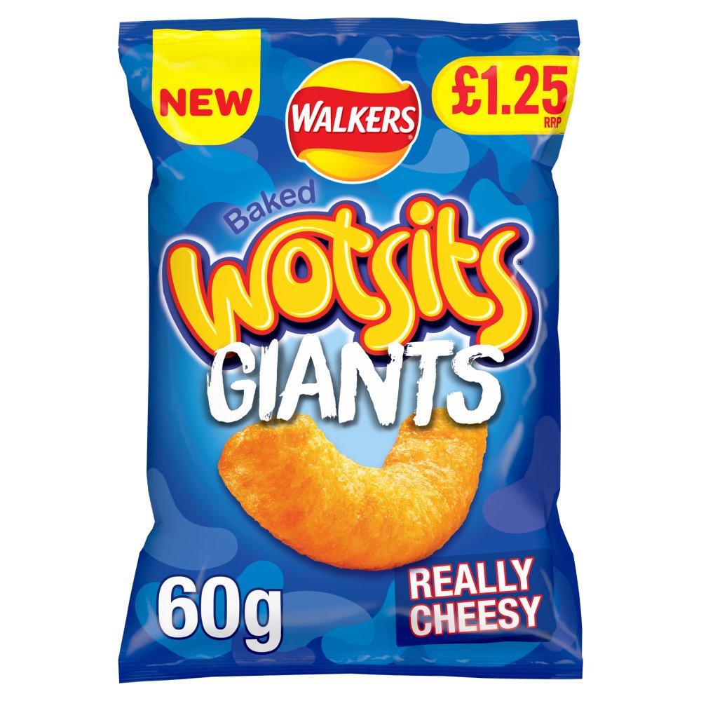 Walkers Wotsits Giants Really Cheesy Snacks Crisps £1.25 60g