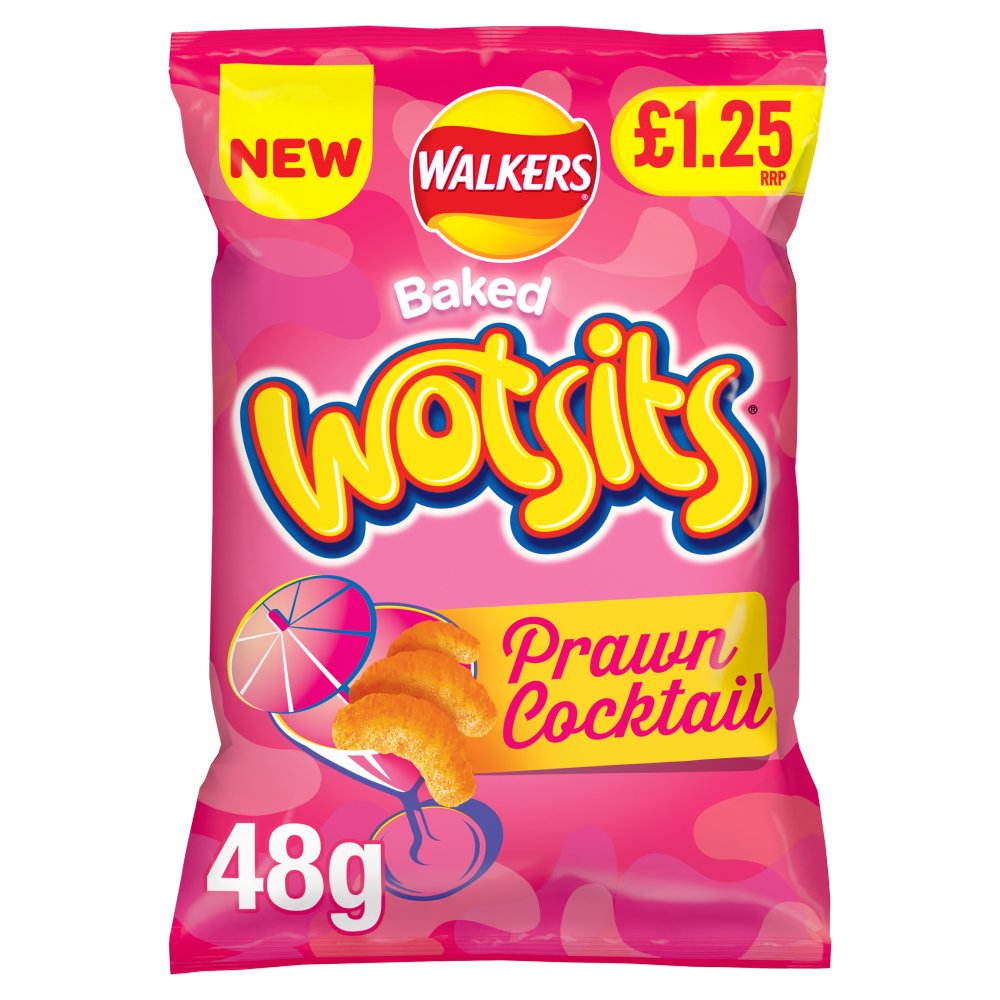 Walkers Wotsits Prawn Cocktail Snacks Crisps 48g PMP £1.25