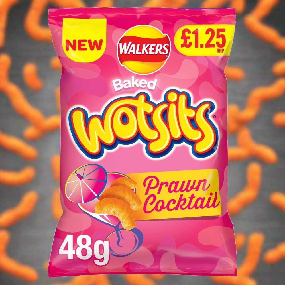 Walkers Wotsits Prawn Cocktail Snacks Crisps 48g PMP £1.25
