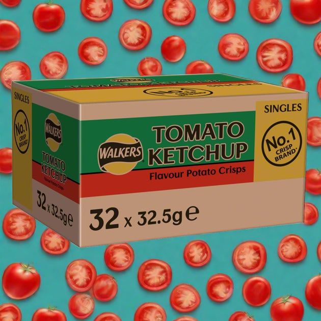 Buy Walkers Tomato Ketchup Crisps 32.5g Full Box Of 32 at