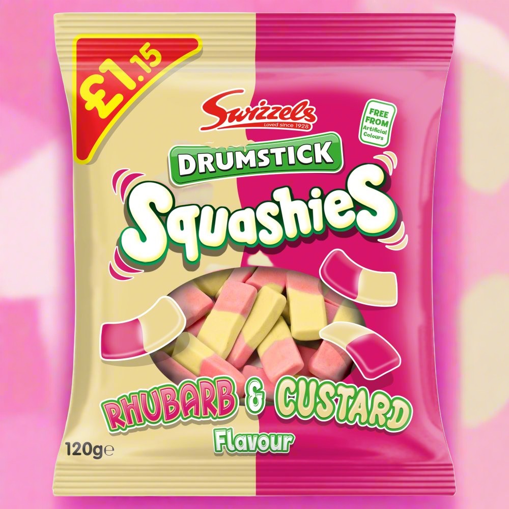 Swizzels Drumstick Squashies Rhubarb & Custard 120g