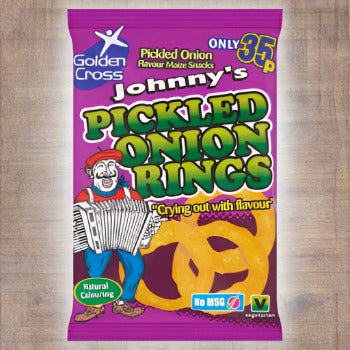 Johnnys Pickled Onion Rings 22g 35p Full Box of 36