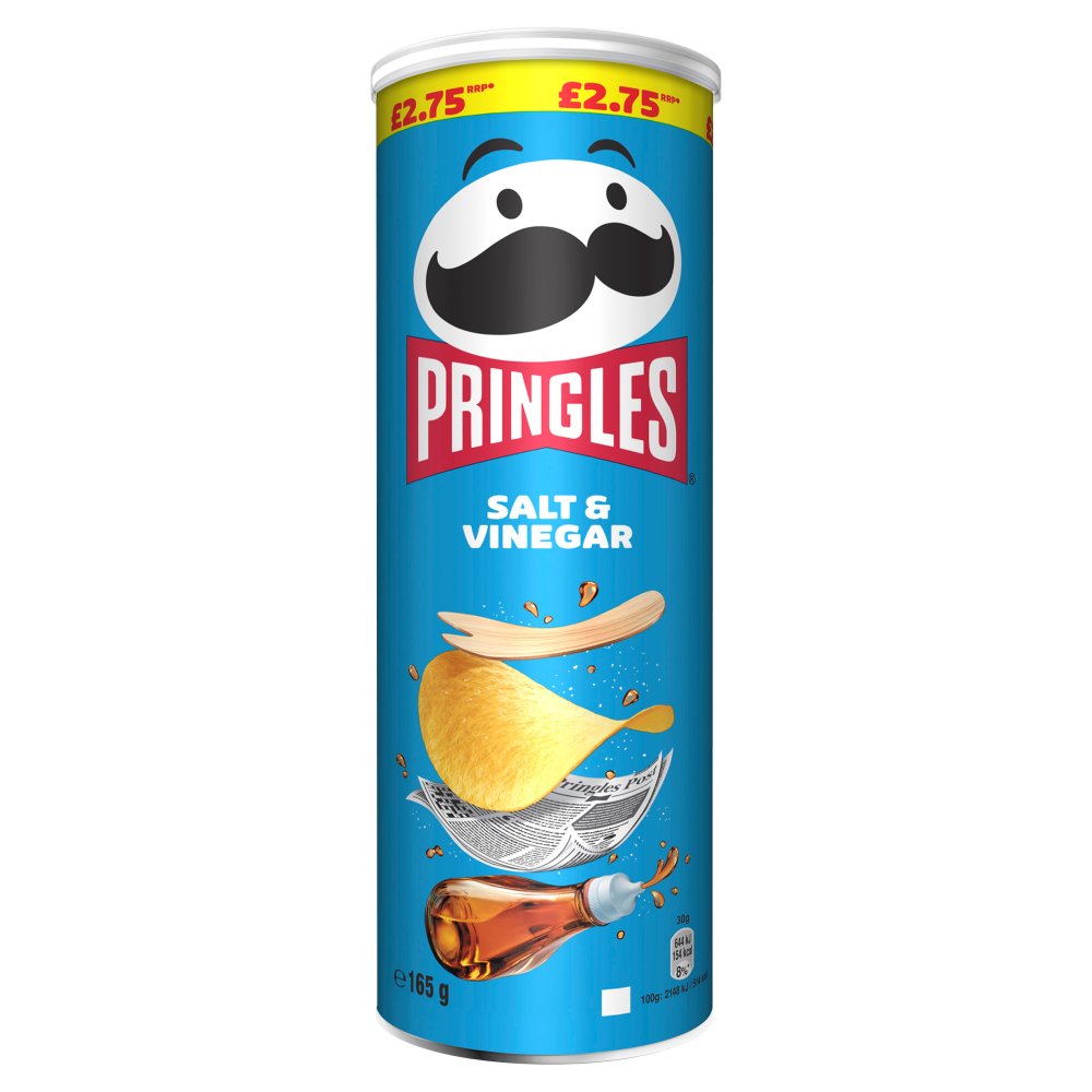 Pringles Salt & Vinegar Crisps Can 165g