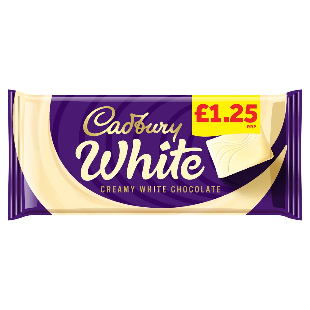 Cadbury White Chocolate Bar £1.25 PMP 90g