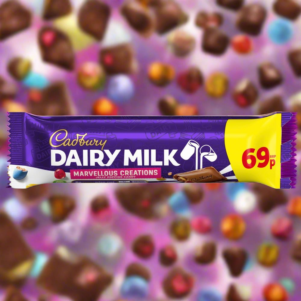 Cadbury Dairy Milk Marvellous Creations Jelly Popping Chocolate Bar 69p PMP 47g