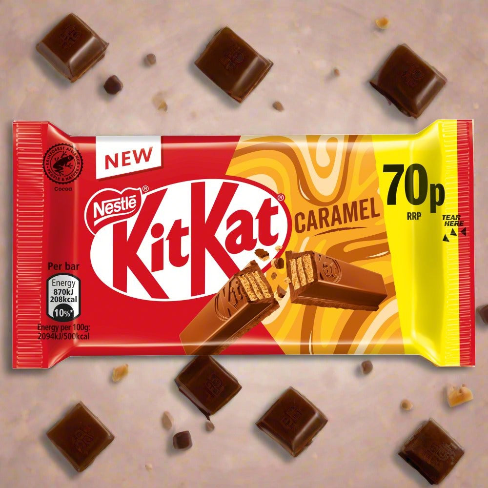 Kit Kat 4 Finger Caramel Milk Chocolate Bar 41.5g 70p PMP