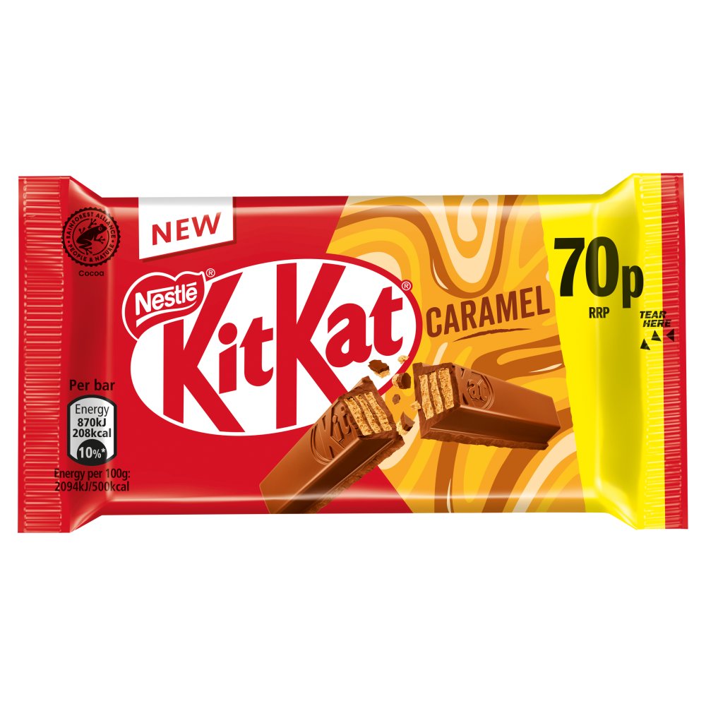 Kit Kat 4 Finger Caramel Milk Chocolate Bar 41.5g 70p PMP