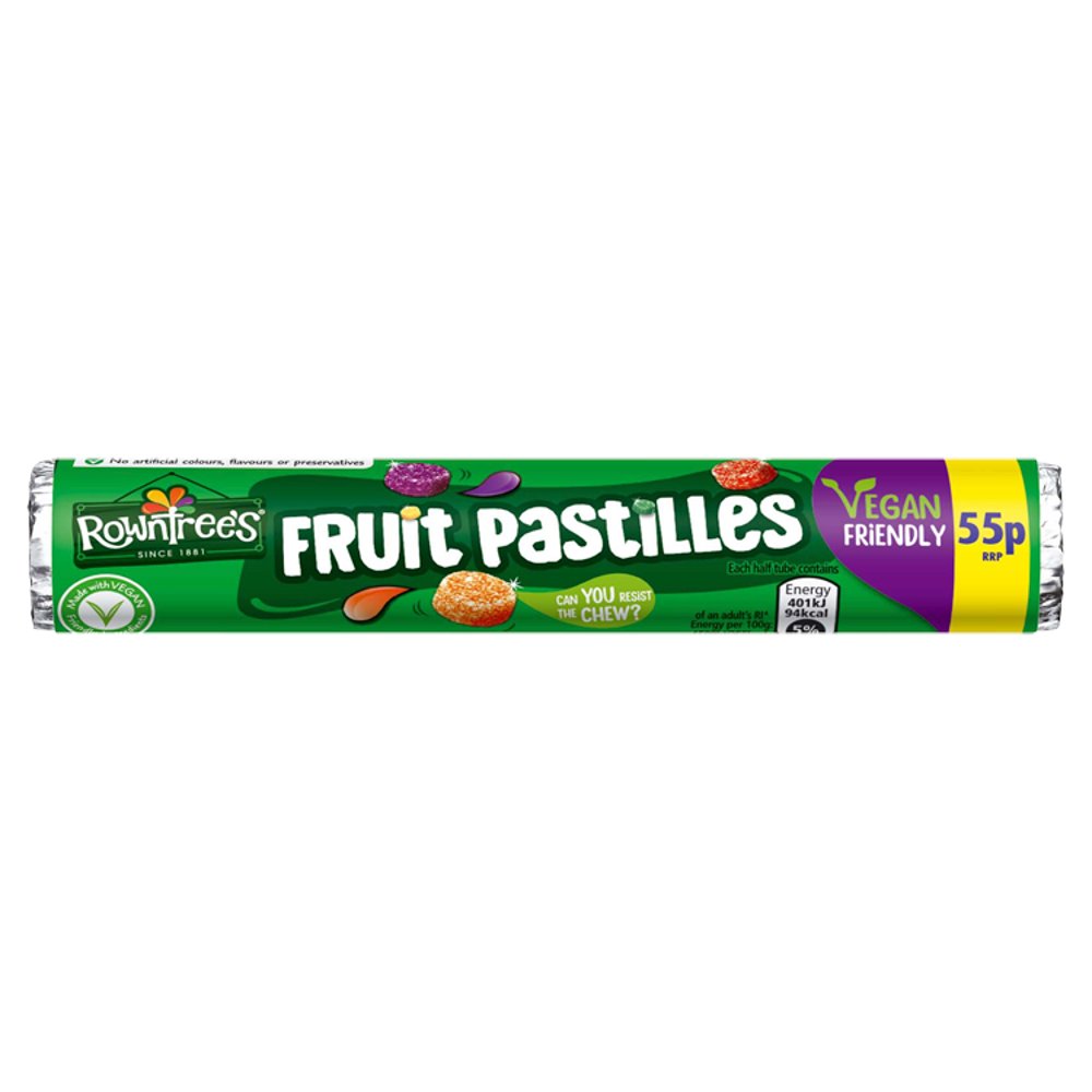 Rowntree's Fruit Pastilles Vegan Friendly Sweets Tube 50g