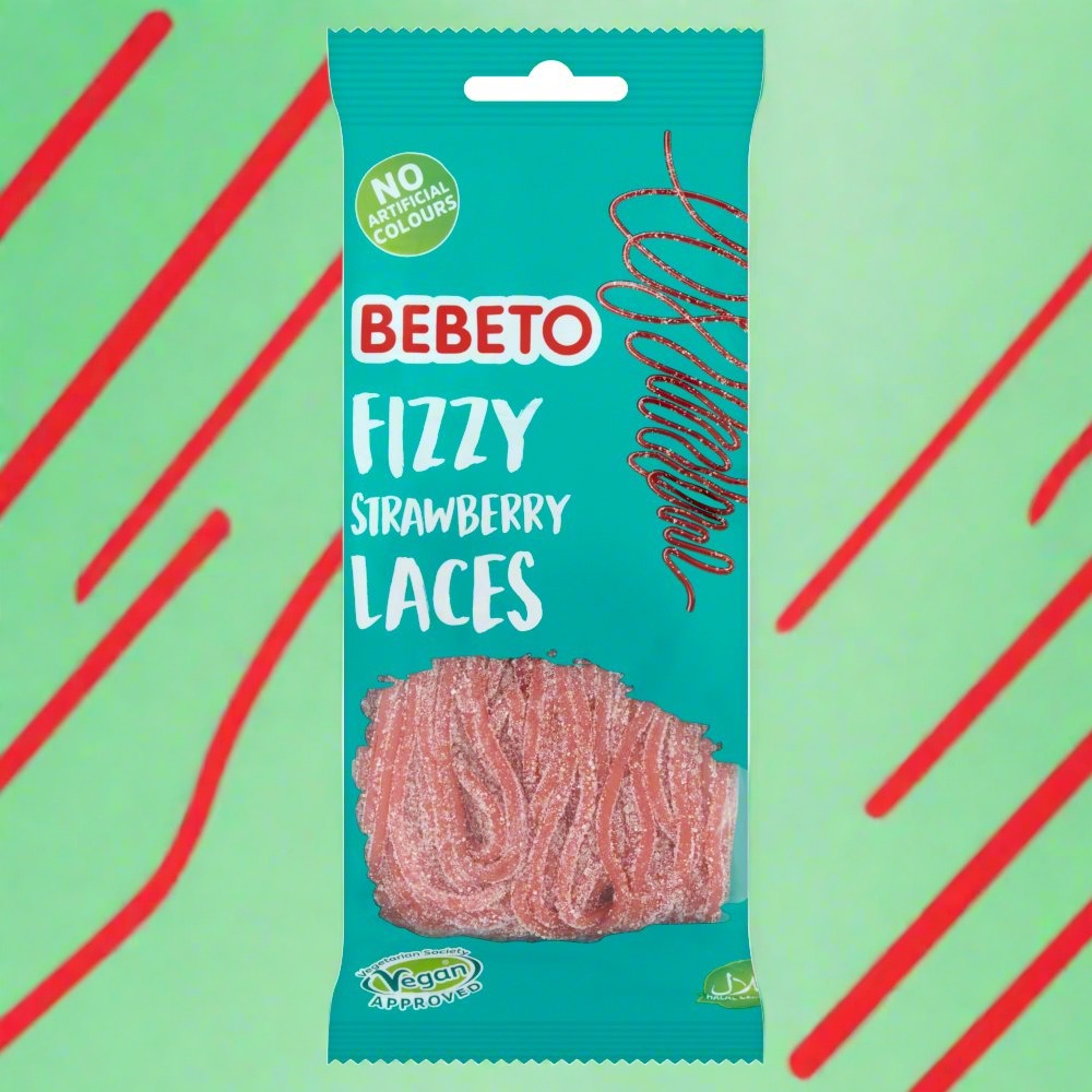 Bebeto Fizzy Strawberry Laces 160g