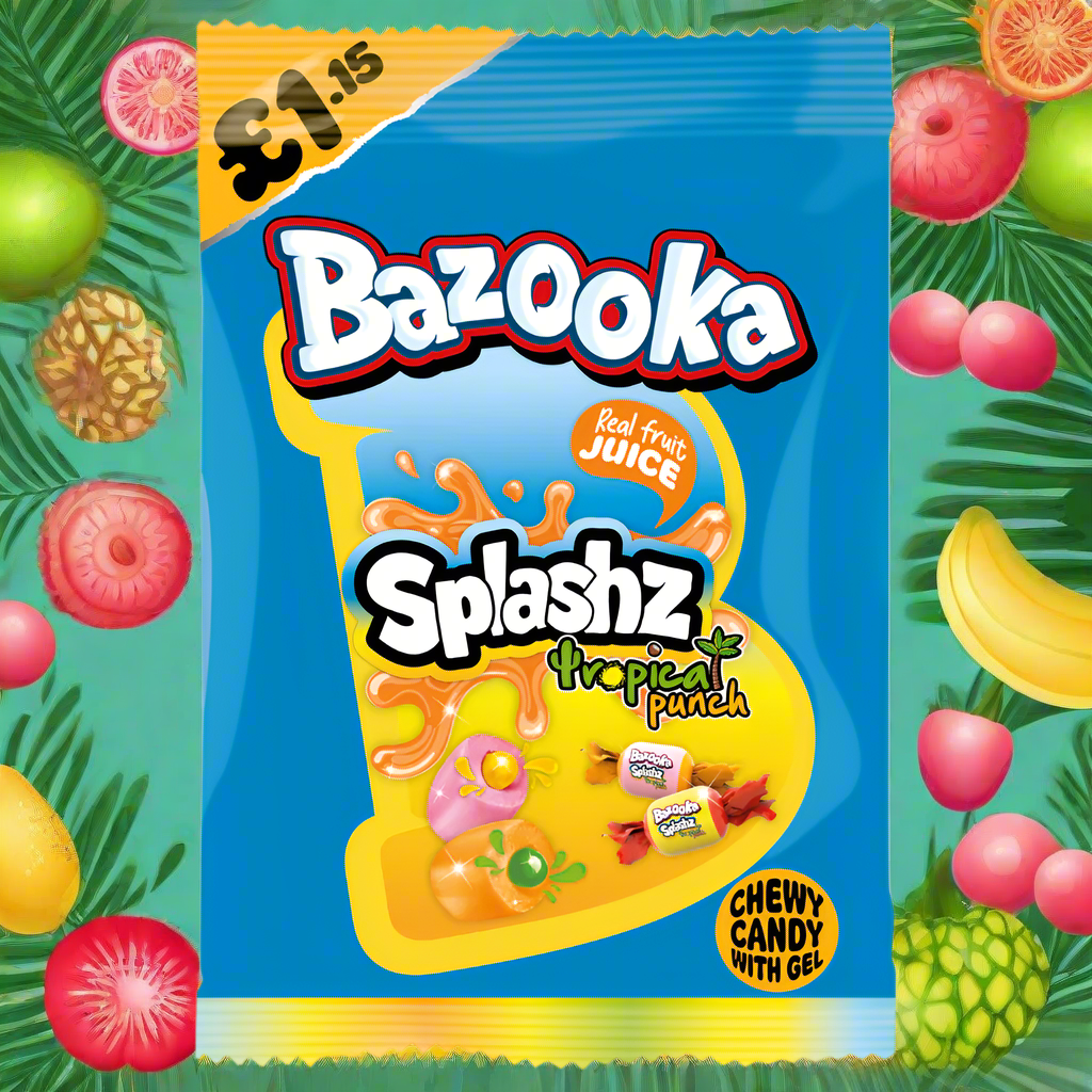 Bazooka Splashz Tropical Fruit Bag 120g £1.15 PMP
