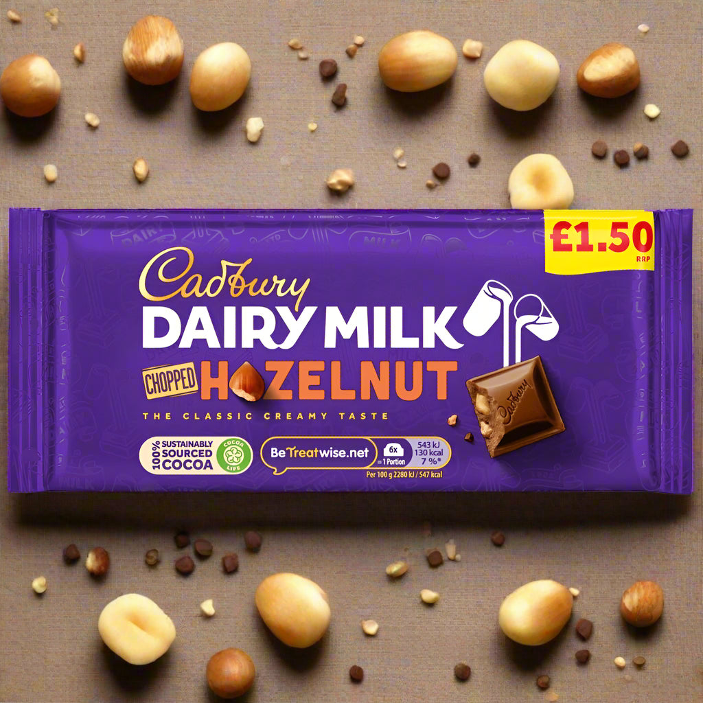 Cadbury Dairy Milk Chopped Hazelnut Chocolate Bar £1.50 PMP 95g
