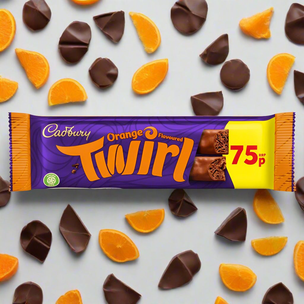 Cadbury Twirl Orange Chocolate Bar 75p PMP 43g
