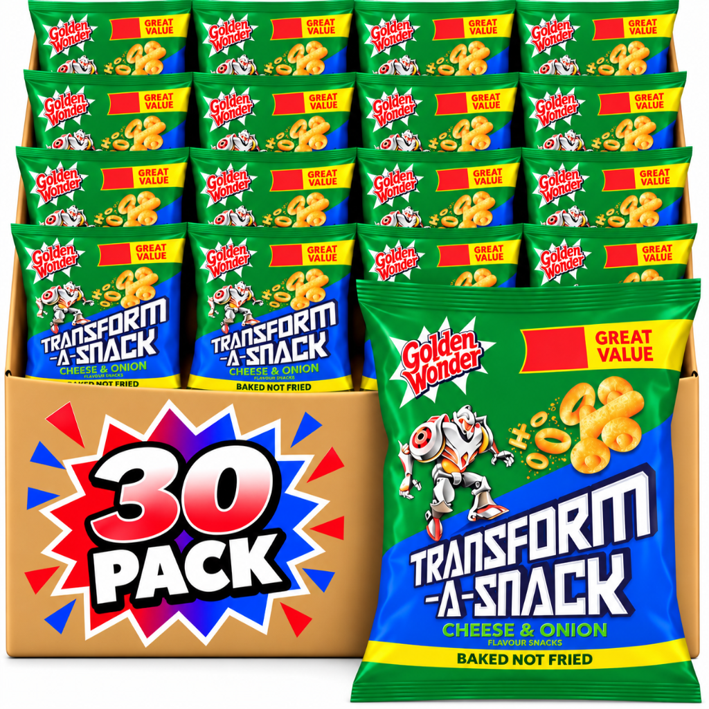 Golden Wonder Transform A Snack Cheese & Onion Flavour Snacks 27g 30 Pack