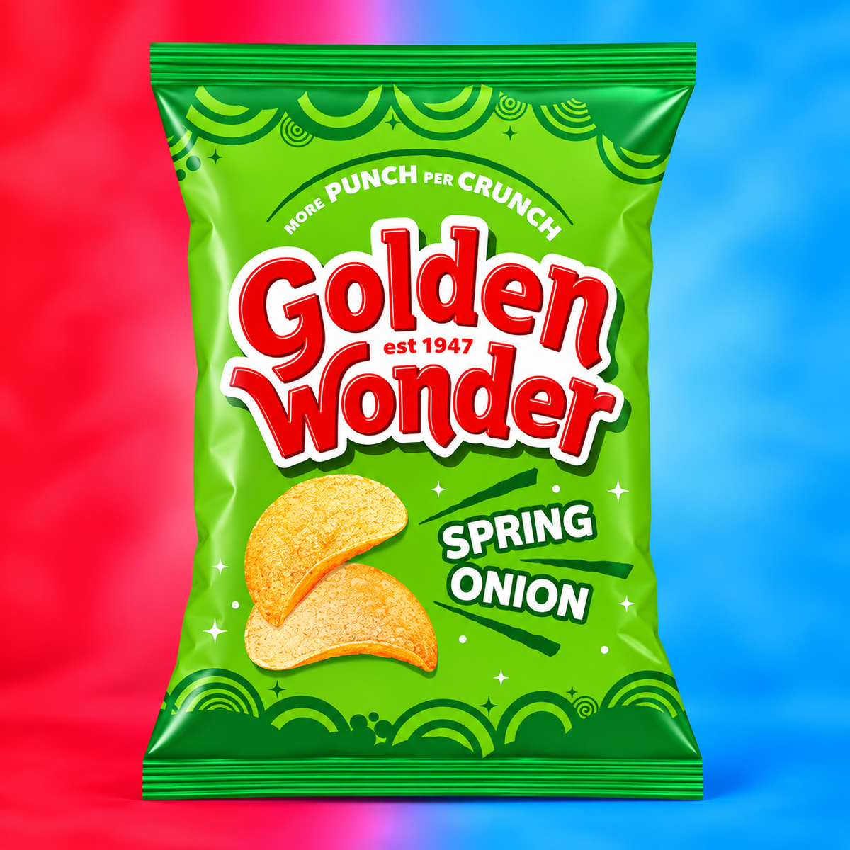 Golden Wonder Fully Flavoured Spring Onion Crisps 32.5g Single Packet