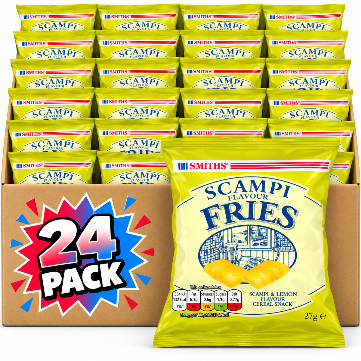 Smiths Savoury Snacks Scampi and lemon Fries 27g 24 Pack