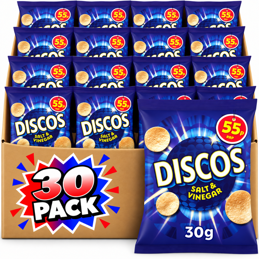 Discos Salt & Vinegar Crisps 30g – 30 Pack