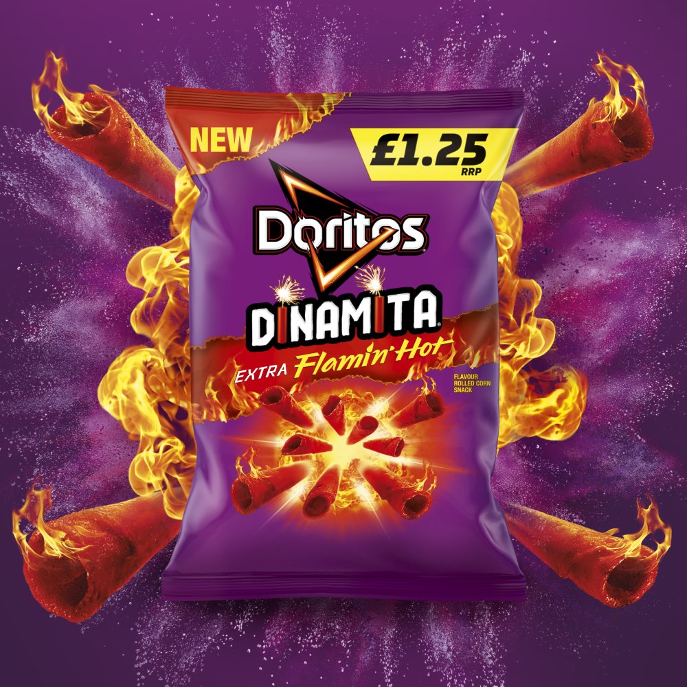 Doritos Dinamita Extra Flamin’ Hot Crisps PMP 65g RRP £1.25