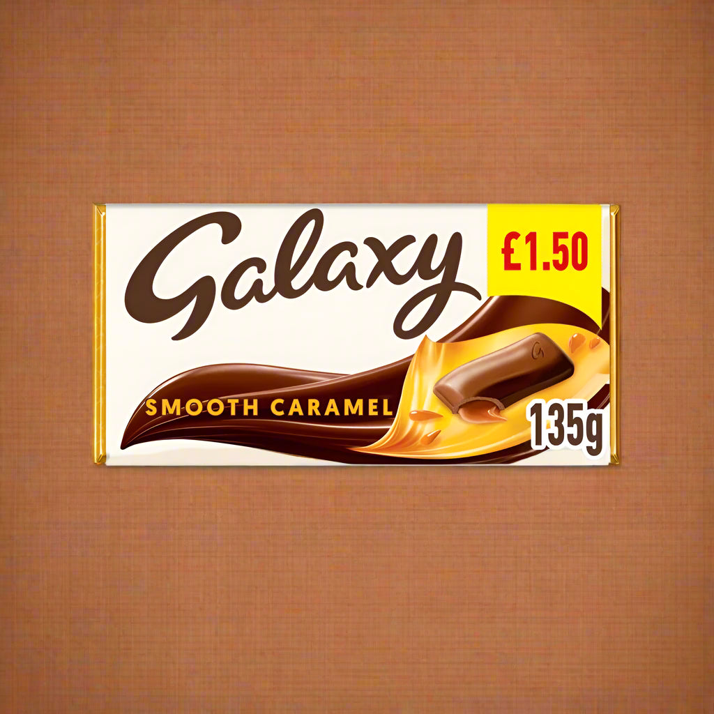 Galaxy Smooth Caramel & Milk Chocolate Block Bar £1.50 PMP 135g 