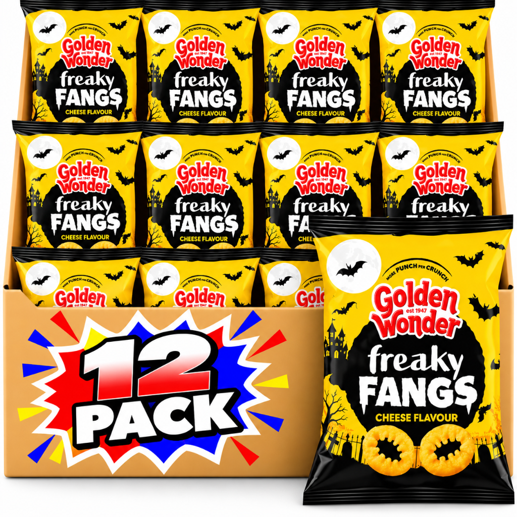 Golden Wonder Limited Edition Freaky Fangs Cheese Flavour 100g – 12 Pack