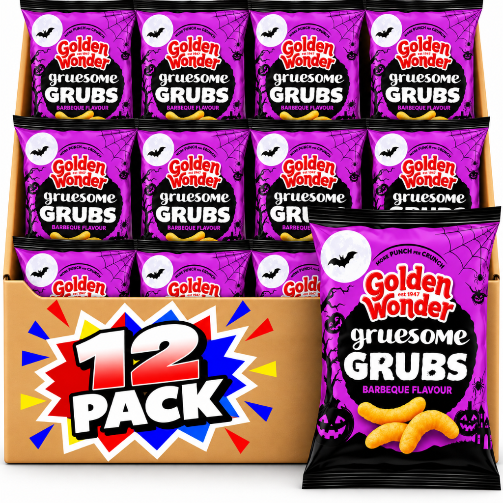 Golden Wonder Limited Edition Gruesome Grubs BBQ Flavour 100g – 12 Pack