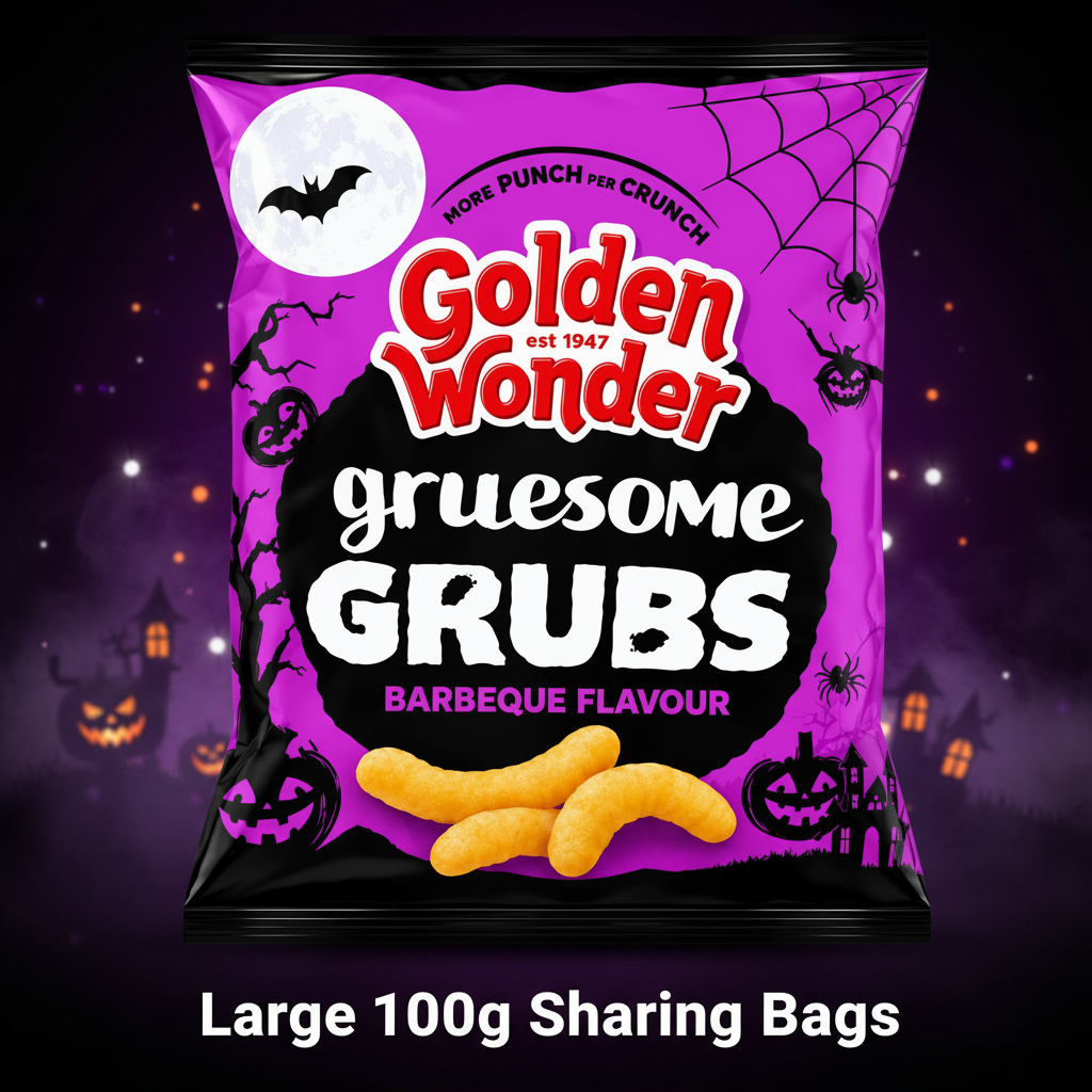 Golden Wonder Limited Edition Gruesome Grubs BBQ Flavour 100g Bag