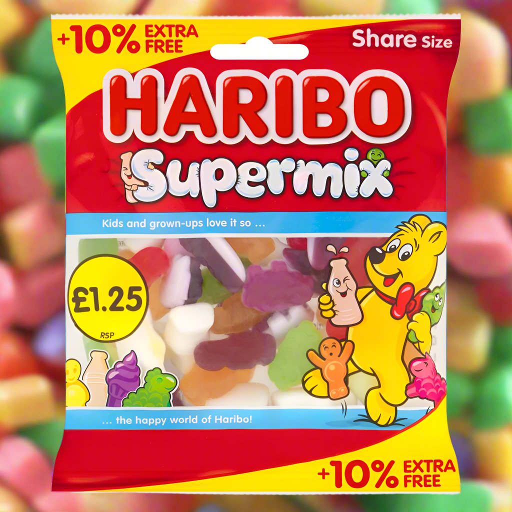 HARIBO Supermix Fruit & Milk Flavoured Jelly & Foam Sweets Sharing Bag 154g
