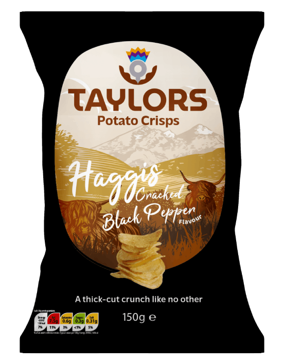 Taylors of Scotland Haggis & Cracked Black Pepper Flavour Crisps 150g