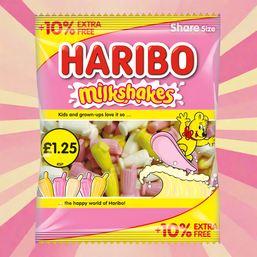 Haribo Milkshakes Bag 154g £1.25 PMP + 10% Extra Free
