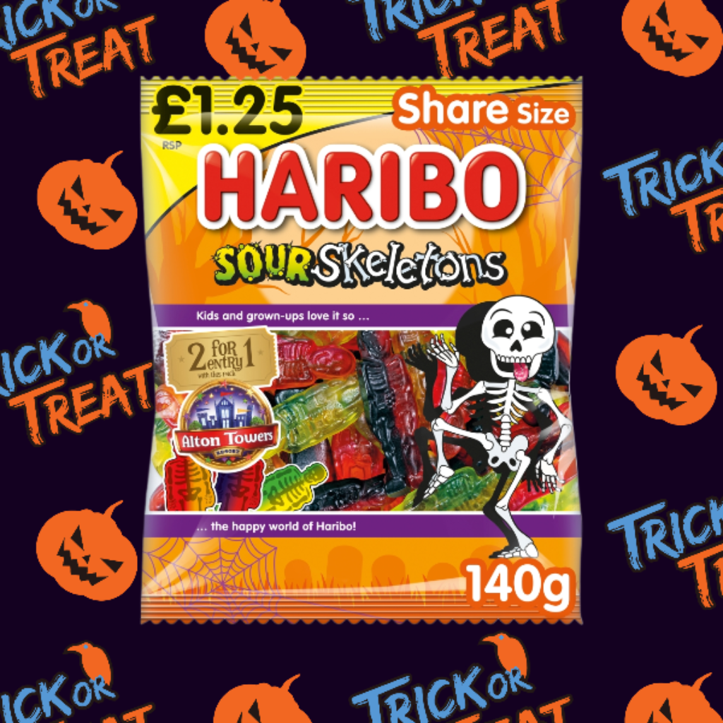 Haribo Sour Skeletons Bag 140g £1.25 PMP
