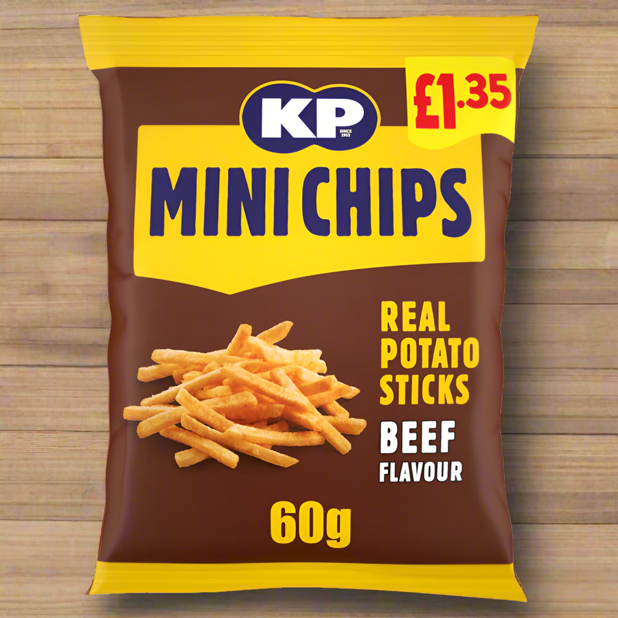 Buy KP Mini Chips Beef 60g Single Packet at SnacksOnline.co.uk