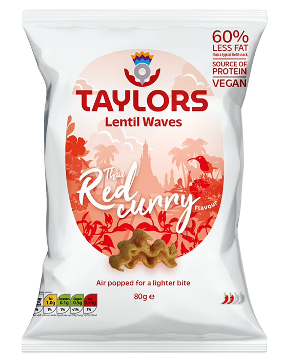 Taylors of Scotland Thai Red Curry Flavour Lentil Waves 80g