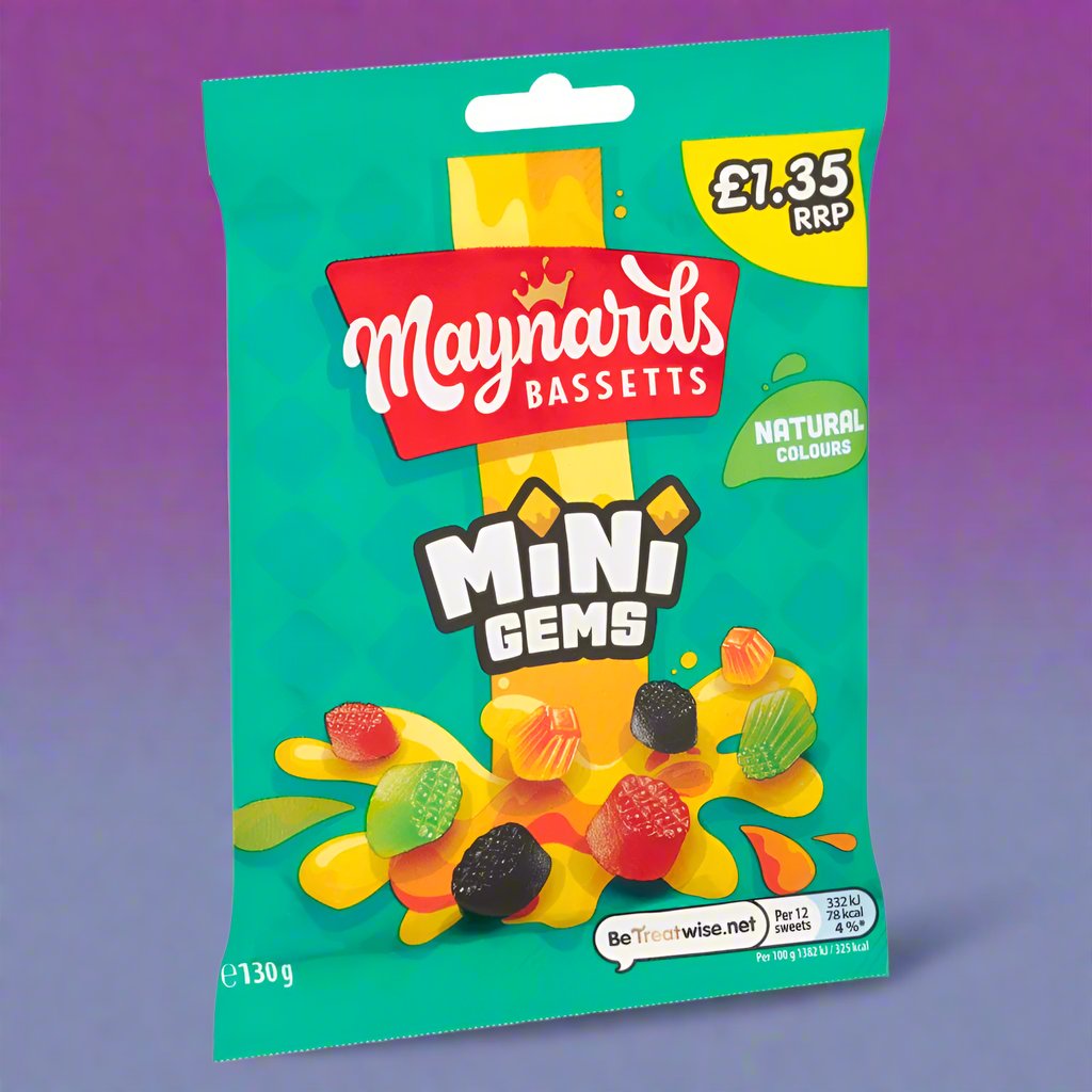 Maynards Bassetts Mini Gems Sweets Bag £1.35 PMP 130g

