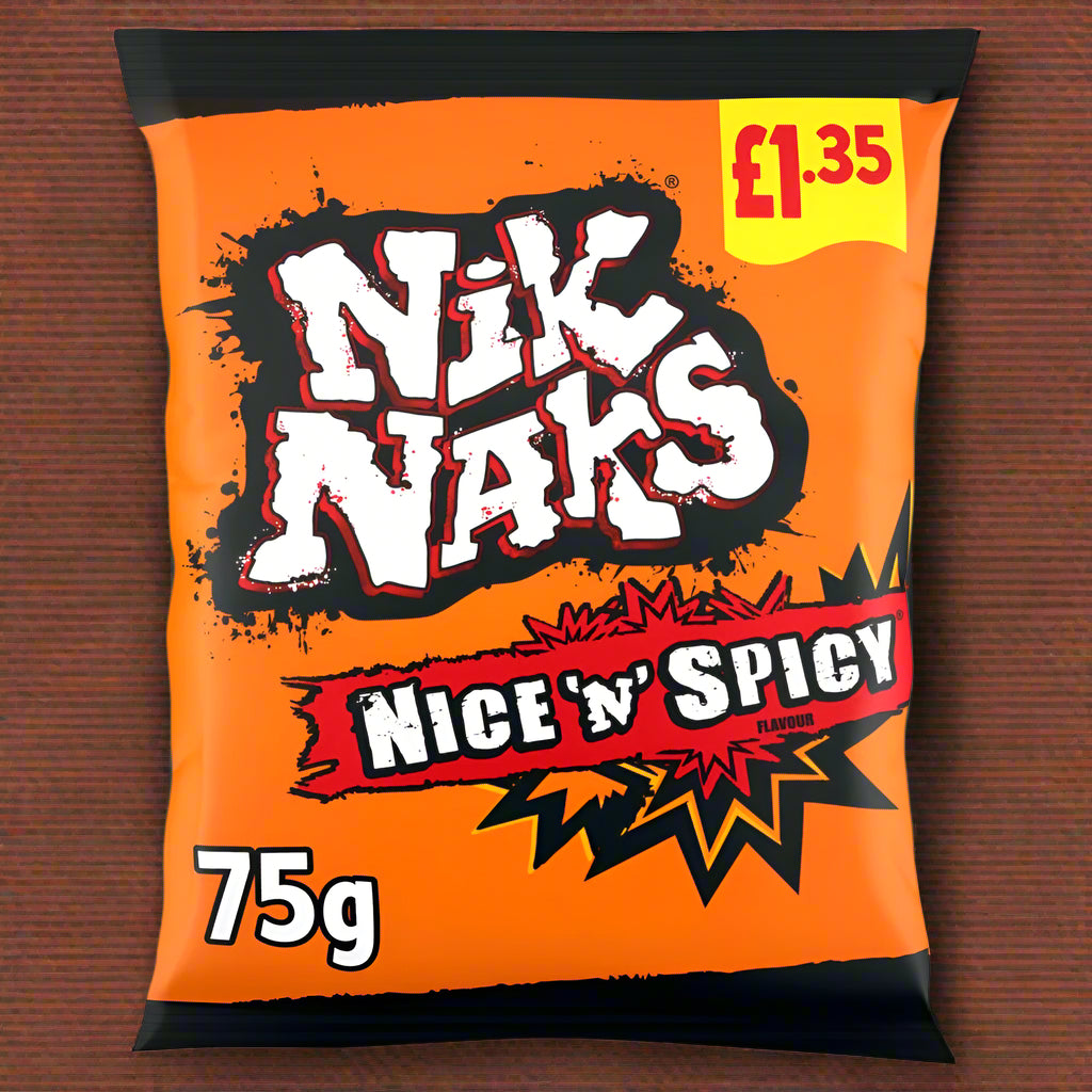 Nik Naks Nice 'N' Spicy Crisps 75g Full Box (20 Pack)