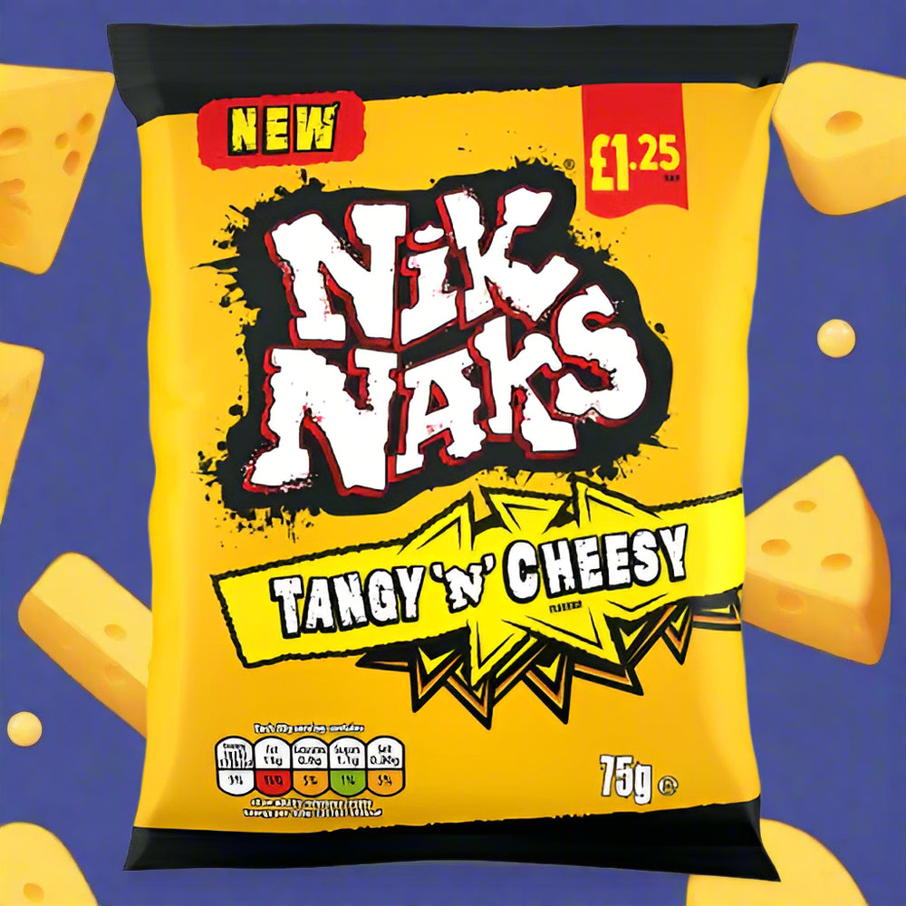 Nik Naks Tangy 'N' Cheesy Crisps 75g £1.25
