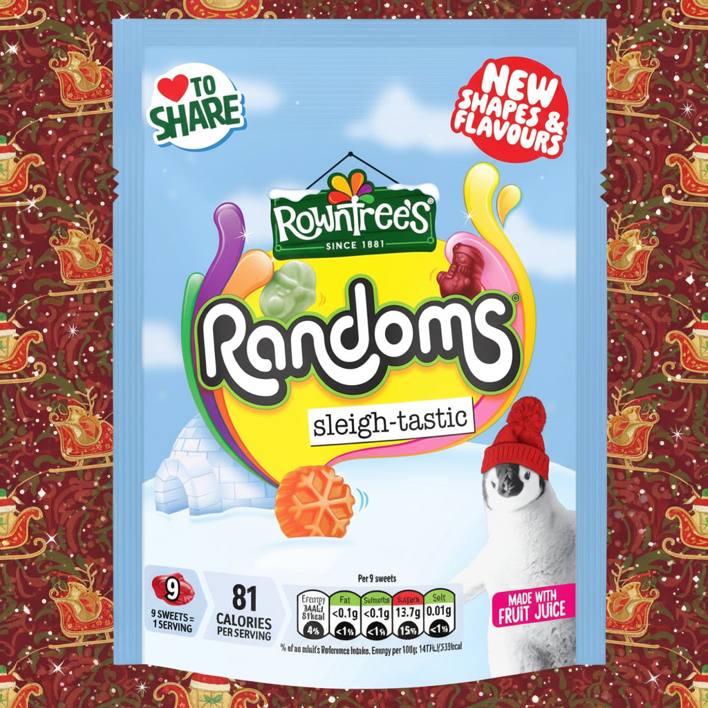 Rowntree's Randoms Sleigh-Tastic Fruit Flavour Jellies Sharing Bag 130g