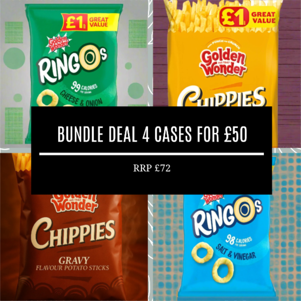 SPECIAL Golden Wonder Bundle Deal 4 Cases for £50 2x Chippies 2x Ringos
