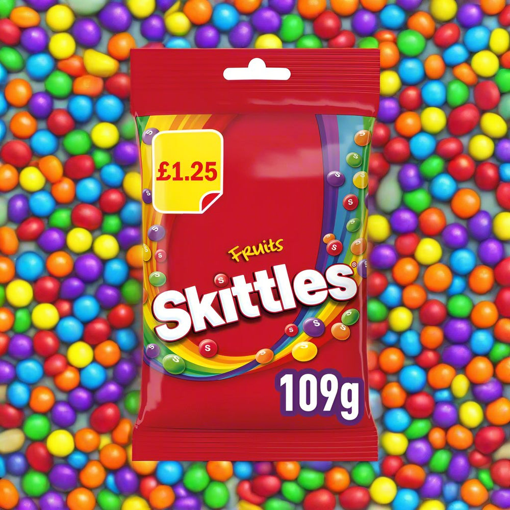 Skittles Vegan Chewy Sweets Fruit Flavoured Treat Bag £1.25 PMP 109g