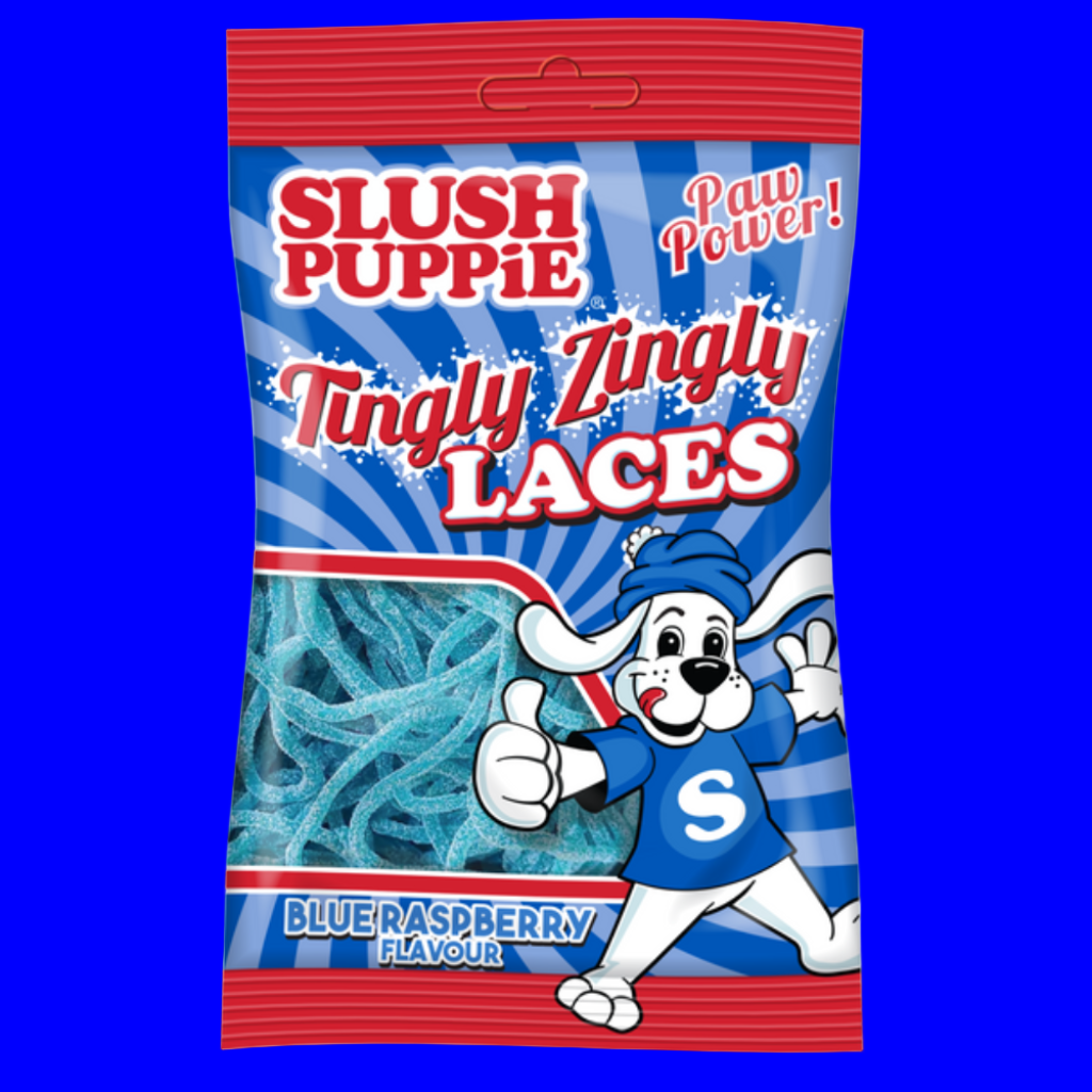 Slush Puppie Tingly Zingly Laces Blue Raspberry Bag 120g
