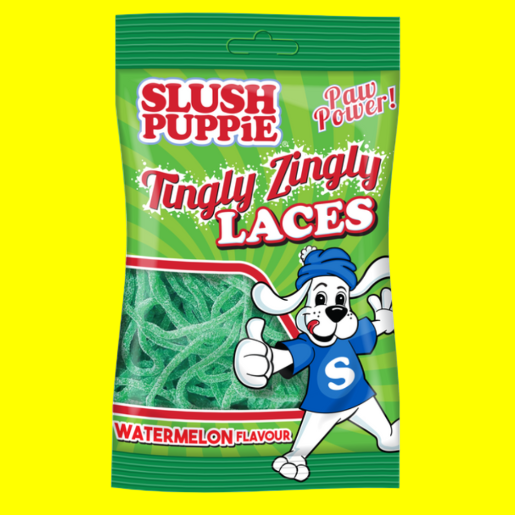 Slush Puppie Tingly Zingly Laces Watermelon Bag 120g