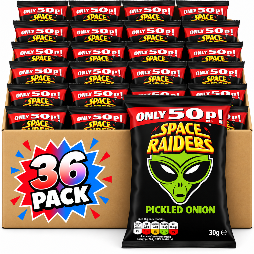 Space Raiders Pickled Onion Snacks 30g 36 Pack